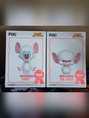PIX! - Nickelodeon Show "Pinnky & The Brain" Limited Edition Vinyl Figures NIB